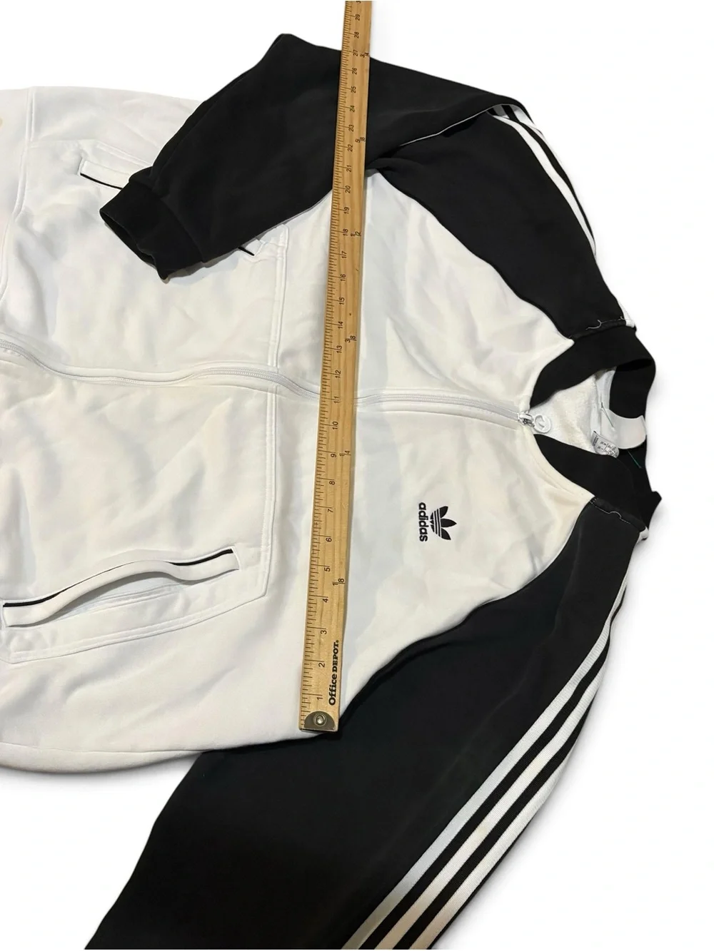 adidas Originals Men XL SPRT Colorblock Fleece Track Jacket White Black Trefoil